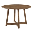Pemberly Row 47 Inch Dining Table Round Top Interlocking Legs in Walnut Brown