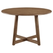 Pemberly Row 47 Inch Dining Table Round Top Interlocking Legs in Walnut Brown