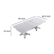 Pemberly Row 77 to 95 Inch Dining Table Extension Leaf Classic White Wood