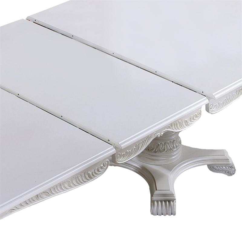 Pemberly Row 77 to 95 Inch Dining Table Extension Leaf Classic White Wood