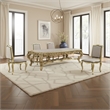 Pemberly Row 111 Inch Dining Table Classic Carved Gold Wood Rectangular Top