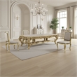 Pemberly Row 111 Inch Dining Table Classic Carved Gold Wood Rectangular Top