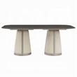 Pemberly Row 82 Inch Dining Table in Gray Black Sintered Stone Rectangular Top