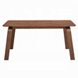 Pemberly Row 63 Inch Dining Table in Walnut Brown Wood Bent Legs Rectangular