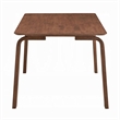 Pemberly Row 63 Inch Dining Table in Walnut Brown Wood Bent Legs Rectangular