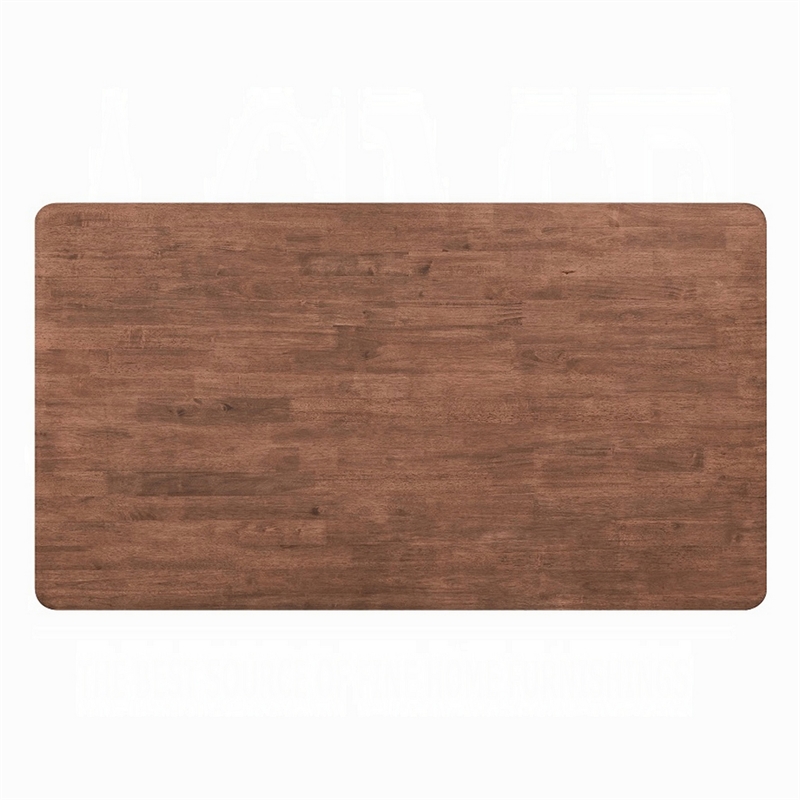 Pemberly Row 63 Inch Dining Table in Walnut Brown Wood Bent Legs Rectangular