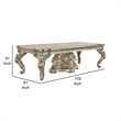 Pemberly Row 110 Inch Dining Table Classical Carved Design Champagne Gold