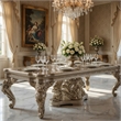 Pemberly Row 110 Inch Dining Table Classical Carved Design Champagne Gold