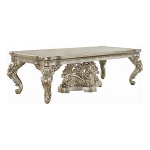 Pemberly Row 110 Inch Dining Table Classical Carved Design Champagne Gold