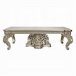 Pemberly Row 110 Inch Dining Table Classical Carved Design Champagne Gold