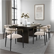 Pemberly Row 80 Inch Dining Table Wide Panel Legs Rectangular Top Black