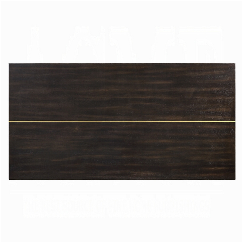 Pemberly Row 80 Inch Dining Table Wide Panel Legs Rectangular Top Black