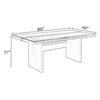 Pemberly Row 80 Inch Dining Table Wide Panel Legs Rectangular Top Black