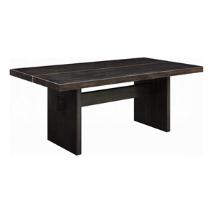 Pemberly Row 80 Inch Dining Table Wide Panel Legs Rectangular Top Black