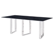 Pemberly Row 79 Inch Dining Table Metal Base Rectangular Gray Sintered Stone