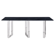 Pemberly Row 79 Inch Dining Table Metal Base Rectangular Gray Sintered Stone
