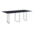 Pemberly Row 79 Inch Dining Table Metal Base Rectangular Gray Sintered Stone
