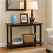 Pemberly Row 47 Inch Console Table 1 Bottom Shelf Classic Black Wood Frame
