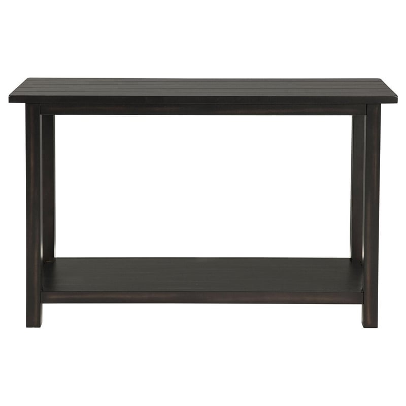Pemberly Row 47 Inch Console Table 1 Bottom Shelf Classic Black Wood Frame