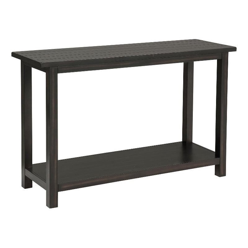Pemberly Row 47 Inch Console Table 1 Bottom Shelf Classic Black Wood Frame