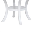 Pemberly Row 54 Inch Round Dining Table with Shelf Flared Legs White Wood