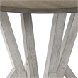 Pemberly Row 48 Inch Counter Height Table Brown Round Top White Pedestal Base