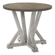 Pemberly Row 48 Inch Counter Height Table Brown Round Top White Pedestal Base