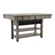 Pemberly Row 60 Inch Counter Height Table Rectangular Top in Gray Solid Wood