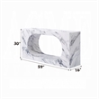 Pemberly Row 59 Inch Console Table White Marble Faux Stone Modern Design