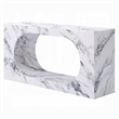 Pemberly Row 59 Inch Console Table White Marble Faux Stone Modern Design