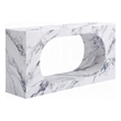 Pemberly Row 59 Inch Console Table White Marble Faux Stone Modern Design
