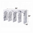 Pemberly Row 59 Inch Console Table White Marble Faux Stone Arched Design