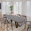 Pemberly Row 95 Inch Dining Table Rectangular in Walnut Brown Solid Rubberwood