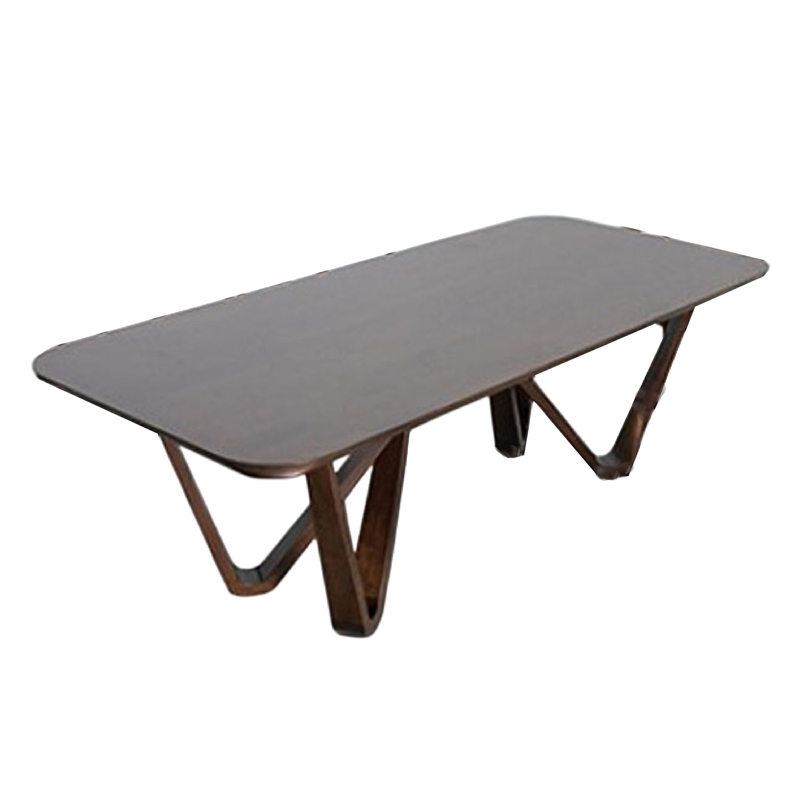 Pemberly Row 95 Inch Dining Table Rectangular in Walnut Brown Solid Rubberwood