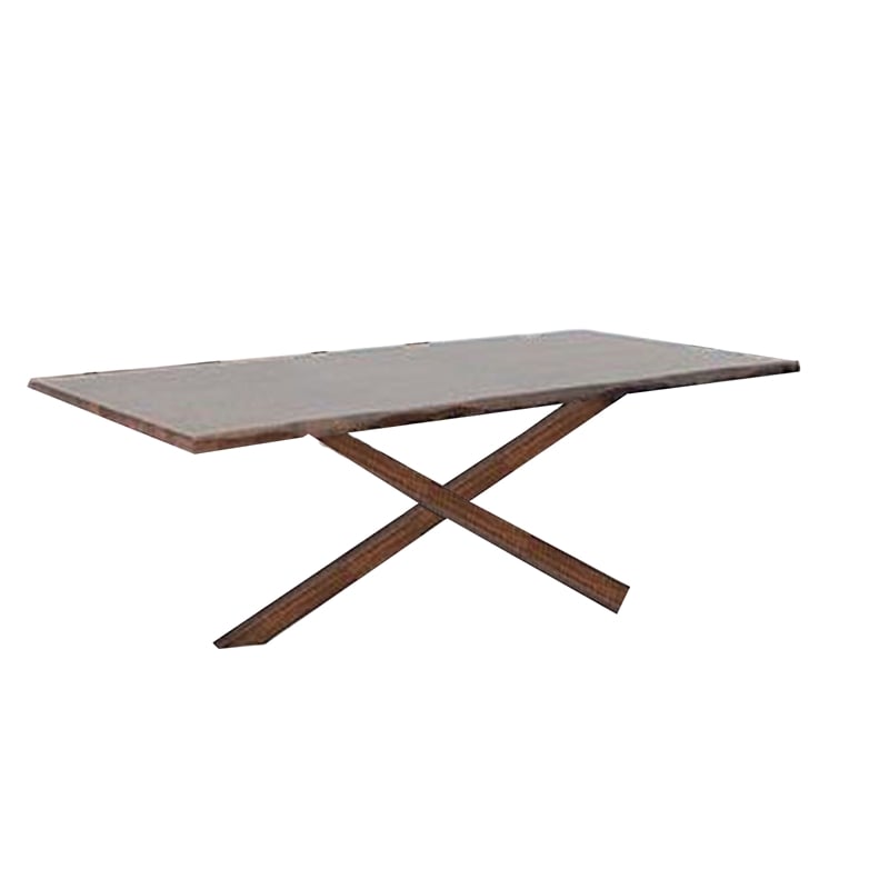 Pemberly Row 71 Inch Dining Table Triple Cut Live Edge in Walnut Brown Wood