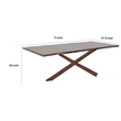 Pemberly Row 71 Inch Dining Table Triple Cut Live Edge in Walnut Brown Wood