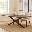 Pemberly Row 71 Inch Dining Table Triple Cut Live Edge in Walnut Brown Wood