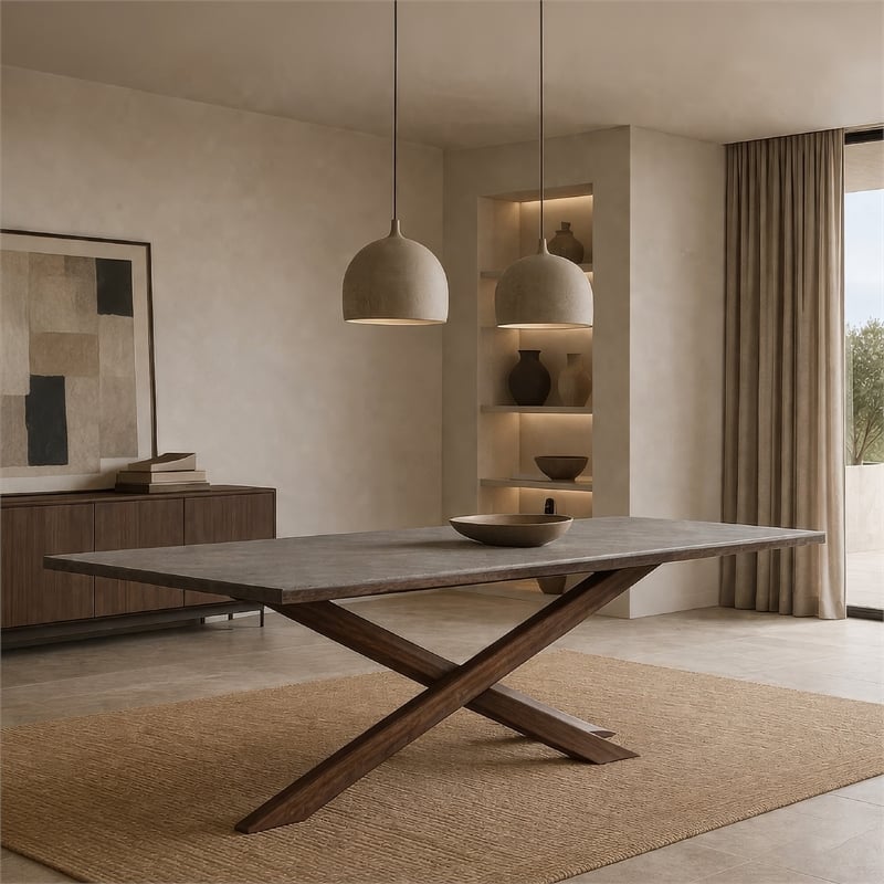 Pemberly Row 71 Inch Dining Table Triple Cut Live Edge in Walnut Brown Wood