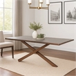 Pemberly Row 71 Inch Dining Table Triple Cut Live Edge in Walnut Brown Wood
