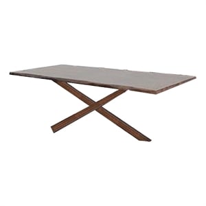 Pemberly Row 71 Inch Dining Table Triple Cut Live Edge in Walnut Brown Wood