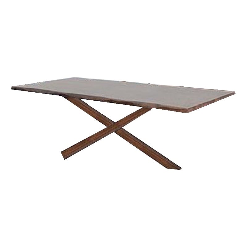 Pemberly Row 71 Inch Dining Table Triple Cut Live Edge in Walnut Brown Wood