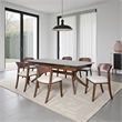 Pemberly Row 82 to 102 Inch Dining Table Curved Legs Extendable Brown Wood