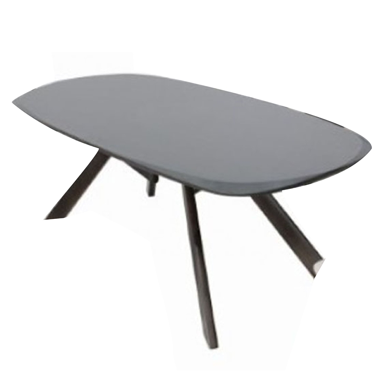 Pemberly Row 83 Inch Dining Table 3D Cut Edge Black Solid Wood Rectangular