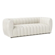Pemberly Row 83 Inch Sofa White Boucle Vertical Channel Tufted Details