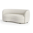 Pemberly Row 64 Inch Loveseat Modern White Boucle Curved Kidney Shape