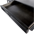 Pemberly Row Counter Height Table with Drawer Trestle Base Solid Wood Gray