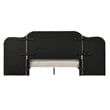 Pemberly Row Queen Size Bed Wall Headboard in Beige Linen Tufted Upholstery