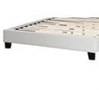 Pemberly Row Full Size Bed Tufted Curved White Faux Leather Pine Wood