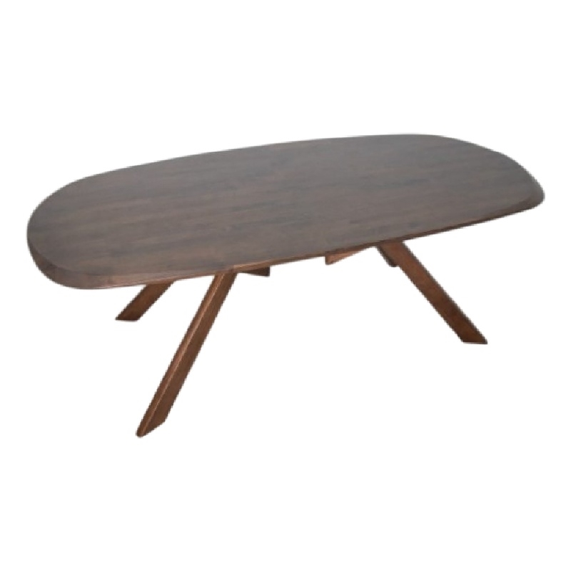 Pemberly Row 83 Inch Dining Table 3D Edges in Brown Full Solid Wood Rectangular