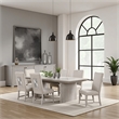 Pemberly Row 72 to 90 Inch Extendable Dining Table Glass and Light Gray Wood